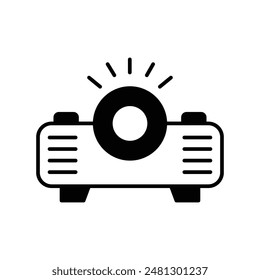 projector icon with white background vector stock illustration