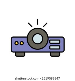 projector icon with white background vector stock illustration