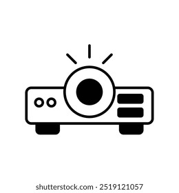 projector icon with white background vector stock illustration