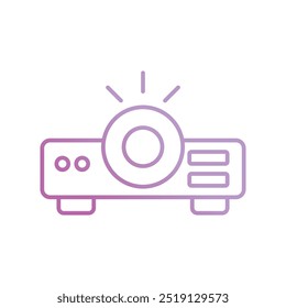 projector icon with white background vector stock illustration