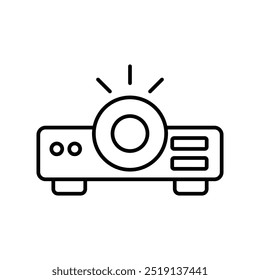 projector icon with white background vector stock illustration