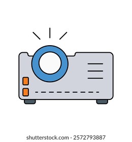 projector icon with white background vector stock illustration