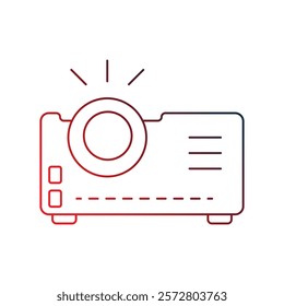 projector icon with white background vector stock illustration