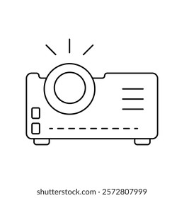 projector icon with white background vector stock illustration