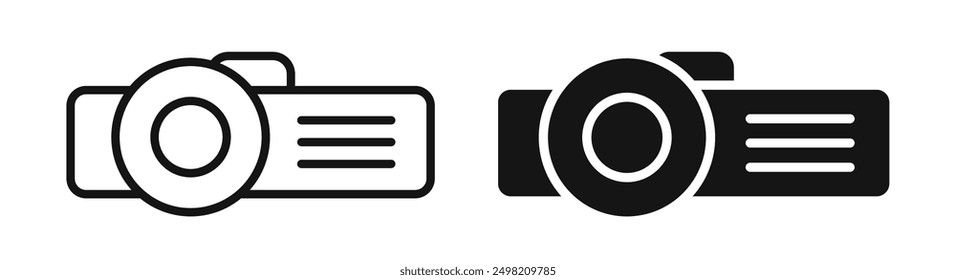 Proyector Iconicon colección de Vector en estilo delineado y sólido