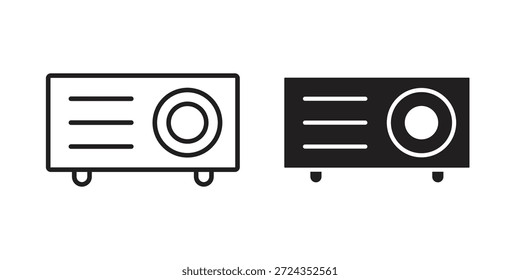 Projector icons of black colored in various styles