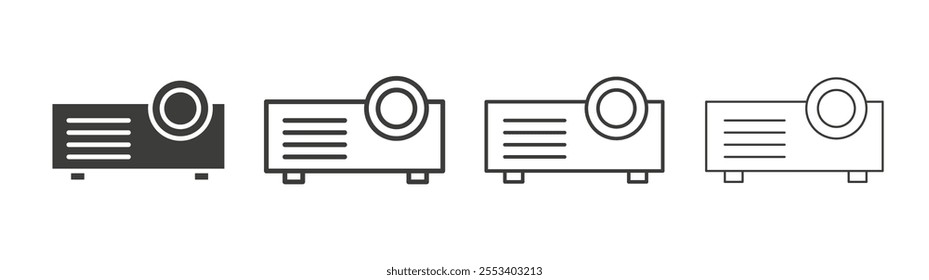 Projector icons collection. vector set in black color
