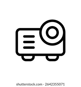 Iconos del proyector aislados en el fondo blanco, que representan el equipo de presentación multimedia, herramientas de oficina y tecnología de visualización visual.