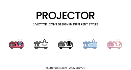 Projector icons set vector stock illustration isolate on white background icons.