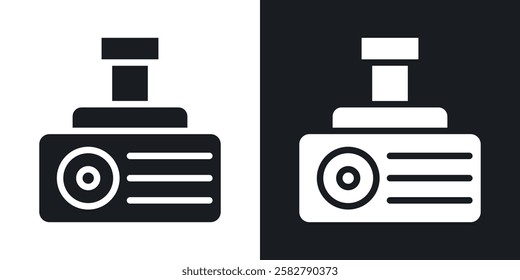 Projector icons set vectors black and colored style