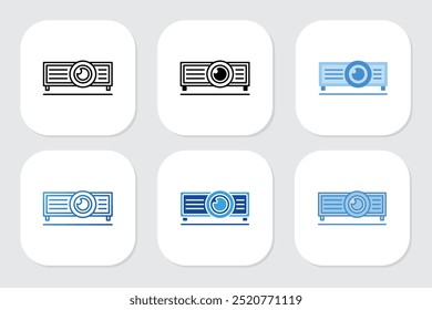 projector icons with various design styles