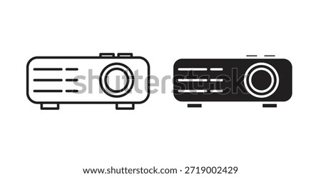 Projector icons, vector symbols. filled flat sign