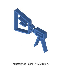 Projector isometric left top view 3D icon