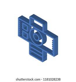 Projector isometric left top view 3D icon