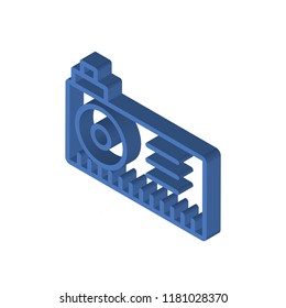 Projector isometric left top view 3D icon