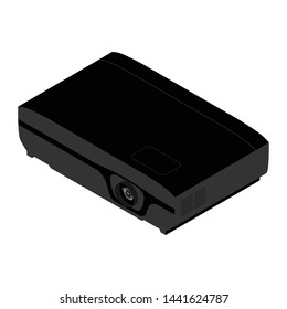 Projector isometric view. Realistic video projector