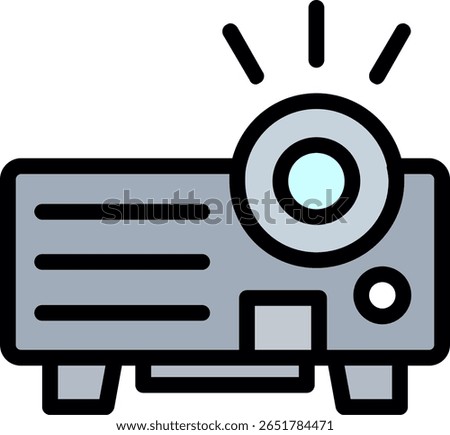 Projector Line Filled Icon Design