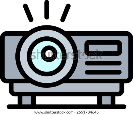 Projector Line Filled Icon Design