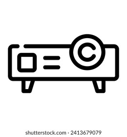 projector Line Icon Background White