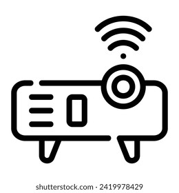 projector Line Icon Background White