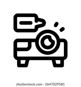 projector line icon. Clean and minimalist vector icon for websites, mobile apps, presentations, and logos. Fully scalable and customizable for any project.