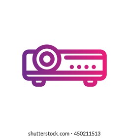 Projector line icon isolated on white