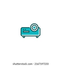 Icono de línea del proyector. signo de estilo lineal para concepto móvil y diseño web. Icono de vector de contorno. Símbolo, ilustración del logotipo. Gráfico vectorial