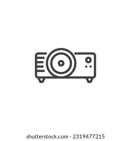 Icono de línea del proyector. signo de estilo lineal para concepto móvil y diseño web. icono del vector de contorno del proyector. Símbolo, ilustración del logotipo. Gráficos vectoriales