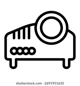 Projector line icon, presentation equipment concept. Vector graphics. Office projector device sign on white background, outline style icon for mobile or web design