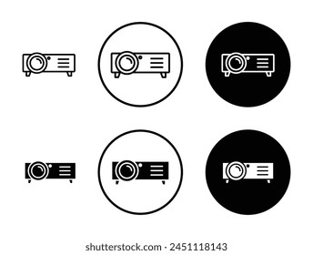 Projector line icon set. cinema screen projector machine vector icon. small office projector icon suitable for apps and websites UI designs.