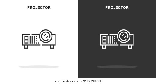 projector line icon. Simple outline style.projector linear sign. Vector illustration isolated on white background. Editable stroke EPS 10