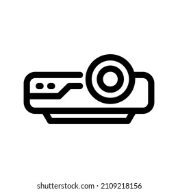 Projector line style icon for film presentation business meeting vector illustration and other