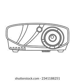 diseño de iconos simples de vectores de línea de proyector