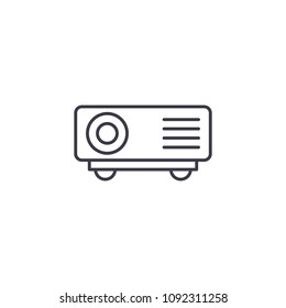Projector linear icon concept. Projector line vector sign, symbol, illustration.