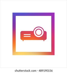 Projector logo vector, clip art. Also useful as icon, web element, symbol, graphic image, silhouette and illustration. Compatible with ai, cdr, jpg, png, svg, pdf, ico and eps.