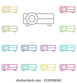 Projector multi color icon. Simple thin line, outline vector of cinema icons for ui and ux, website or mobile application