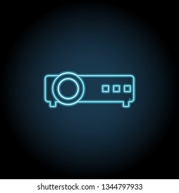 Icono de neón del proyector. Línea delgada simple, contorno vectorial de iconos de tecnología para UI y UX, sitio web o aplicación móvil