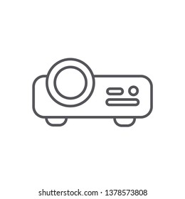 Projector. Outline black and white