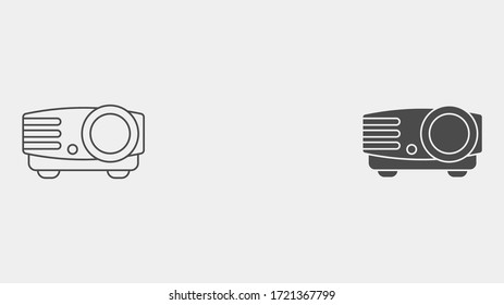 Símbolo de símbolo de icono de vector relleno y contorno del proyector