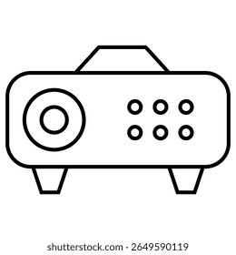 Icono del contorno del proyector aislado en blanco