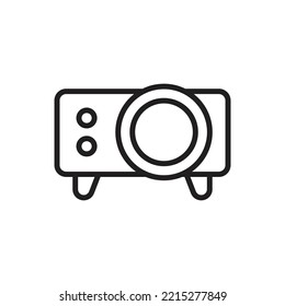 Projector Outline Icon Vector Illustration