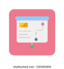 Projector presentation flat color icon. Business plan. Business model. Symbol for web page, mobile app, banner, social media. Pictogram UI/UX user interface. Vector clipart.