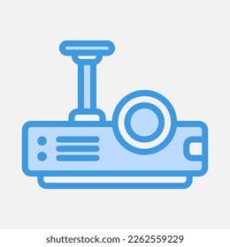 Projector presentation icon in blue style, use for website mobile app presentation