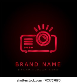 Projector red chromium metallic logo