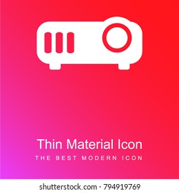 Projector red and pink gradient material white icon minimal design