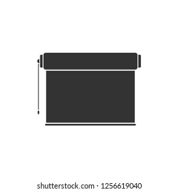 Projector roller screen. Icon Flat