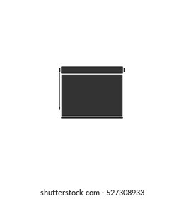 Projector roller screen icon flat. Illustration isolated vector sign symbol