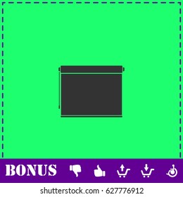 Projector roller screen icon flat. Simple vector symbol and bonus icon