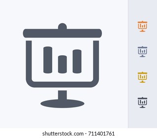 Projector Screen & Graph - Carbon Icons. A professional, pixel-aligned icon.  