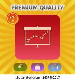 Projector screen with graph. Graphic elements for your design